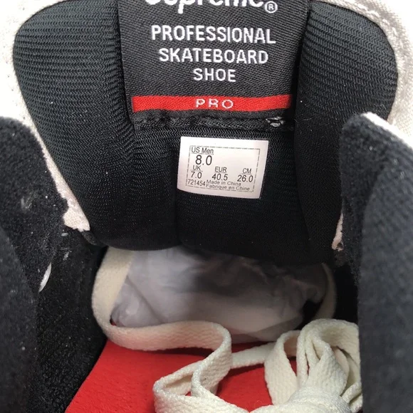 Vans x Supreme Half Cab Pro ‘92 Men’s Off White Black Skateboard Shoes - Size 8 - Picture 2 of 16